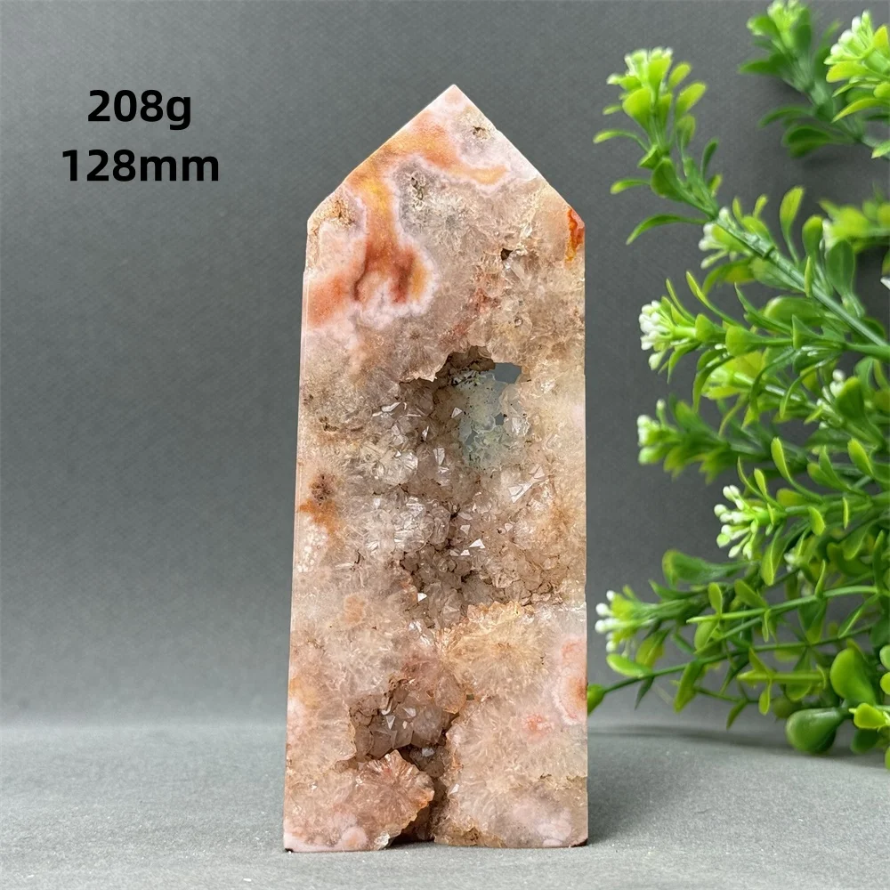 Natural Red Agate Geode Obelisk Spiritual Energy Chakra Healing Meditation Witchcraft Sacrificial Wand Home Furnishing Gift