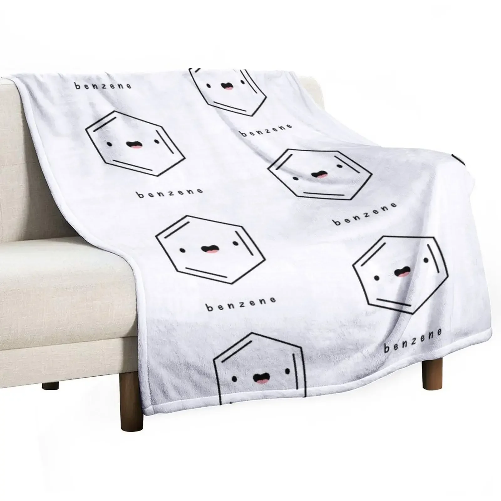 Kawaii Benzene Hydrocarbon Ring Throw Blanket Bed covers Comforter Blankets