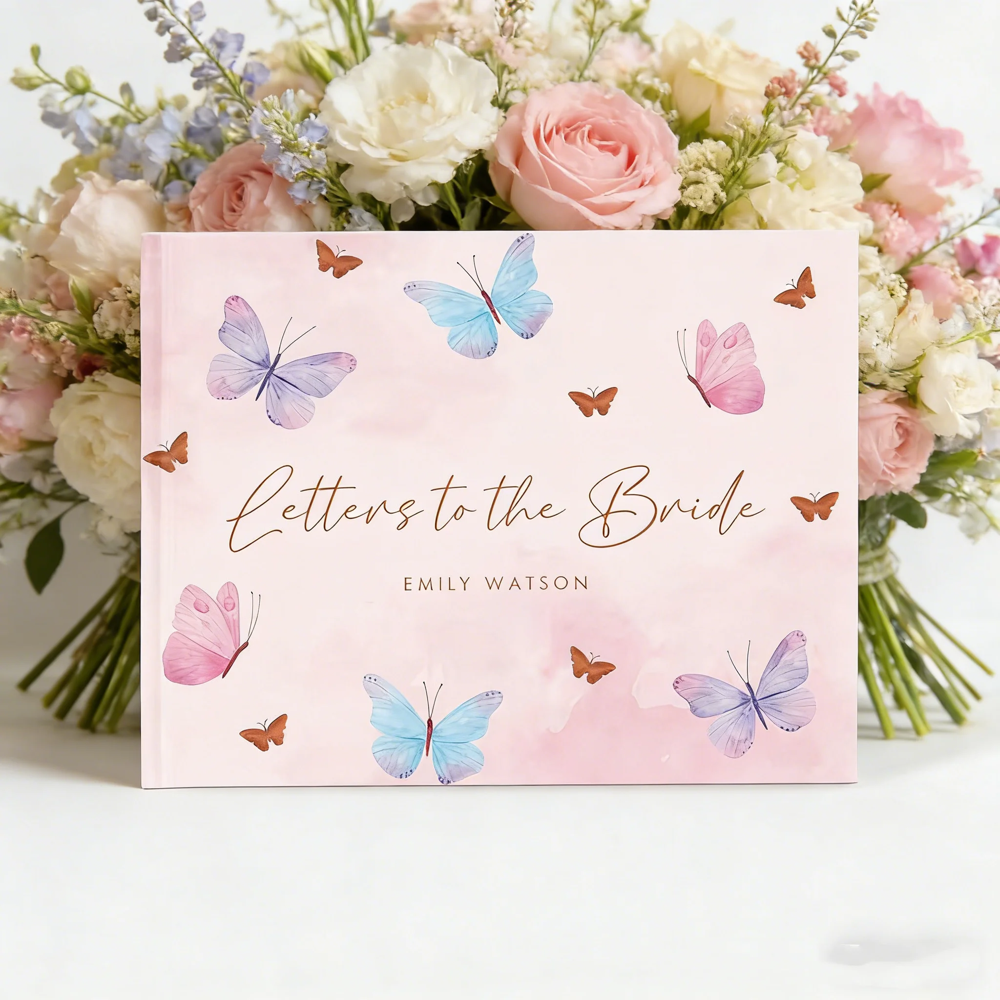 

Персонализированные открытки для гостей на свадьбу, книга пожеланий на тему бабочек для свадебной вечеринки