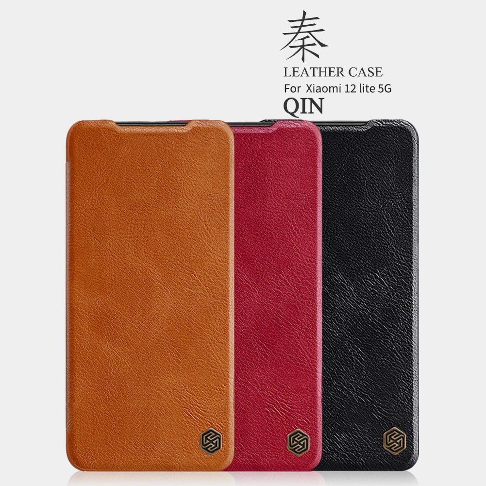 For Xiaomi Mi 12 Lite Flip Case Nillkin Qin Vintage Leather Flip Cover Luxuly Card Pocket Book Case For Xiaomi 12Lite Phone Bags