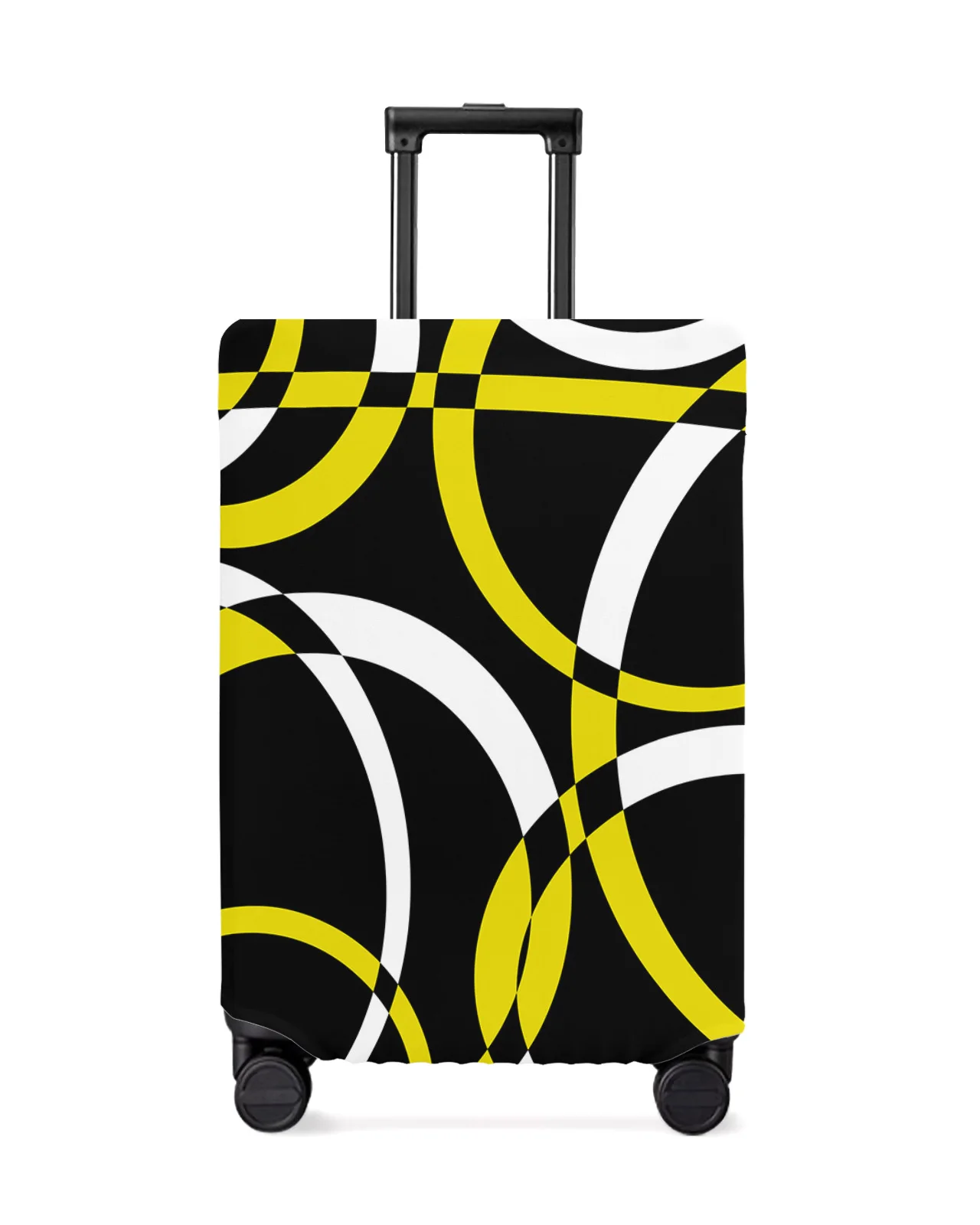 Geometric Abstract Modern Art Yellow Luggage Cover Stretch Baggage Protector Dust Cover for 18-32 Inch Travel Suitcase Case