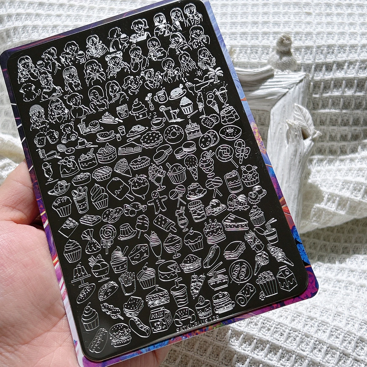 

Nail Art Stamping Plate, Stamping Steel Plate, Beginner-Friendly No-Painting Nail Decoration Template, Cute Cartoon Hand-Painted Burger King Mixed Bread Nail Art Pattern Stamping Nail Polish Mold, Nail Stamping Template, Transparent Transfer Silicone Stam