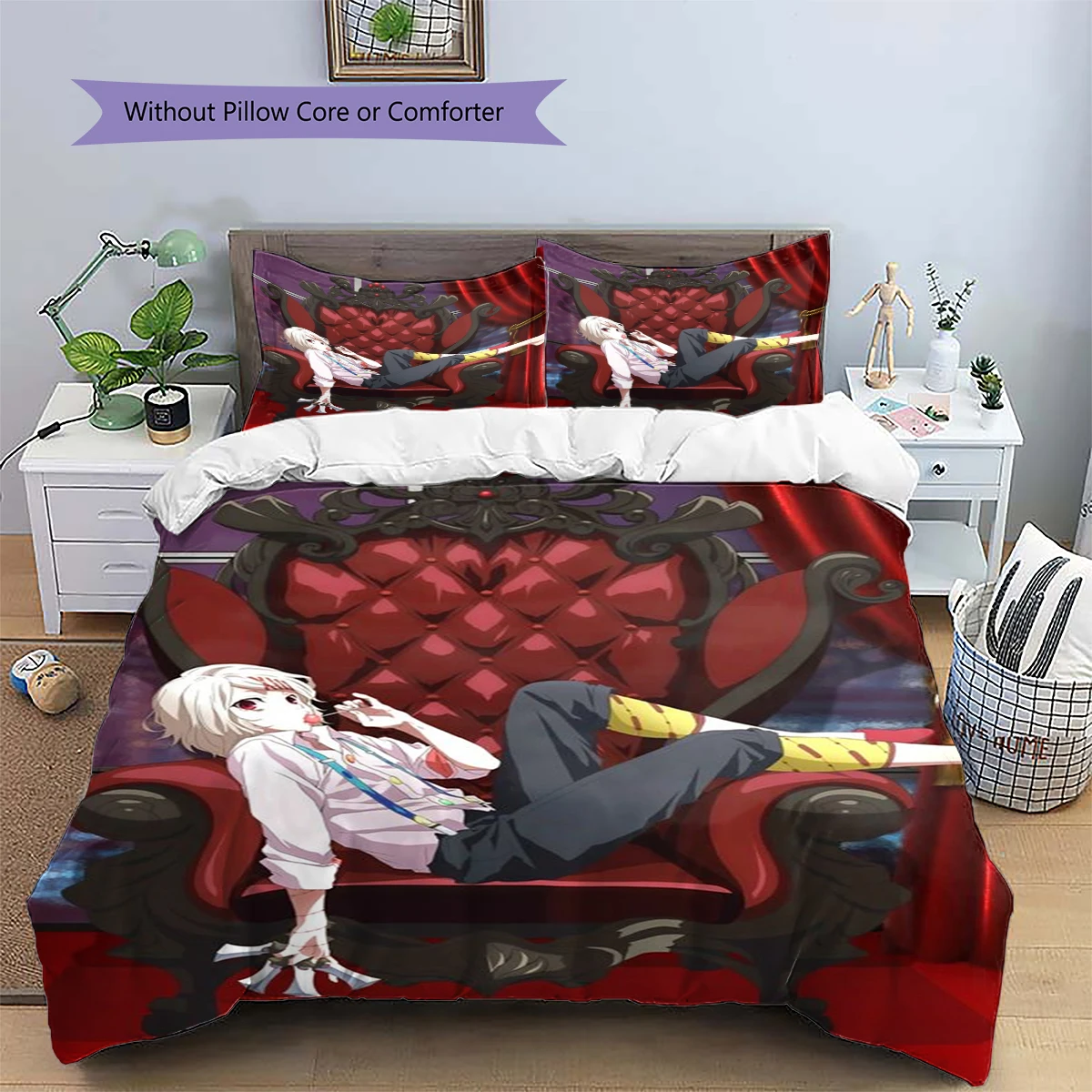 Tokyo Ghoul Exquisite Anime Patterned Duvet Cover Set & Case Daily Use Bedding Nice Fan Gift Bedroom Ornament Decoration -xia129
