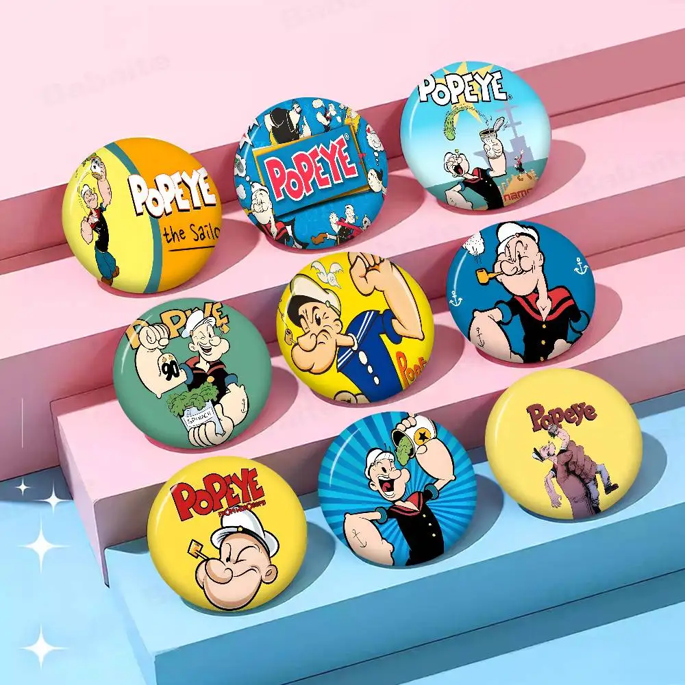 P-PopeyeS The S-Sailor cartoon Tinplate Soft Button Pin Brooch Metal Badge Custom Jewelry Accessories Hat Bag Lapel