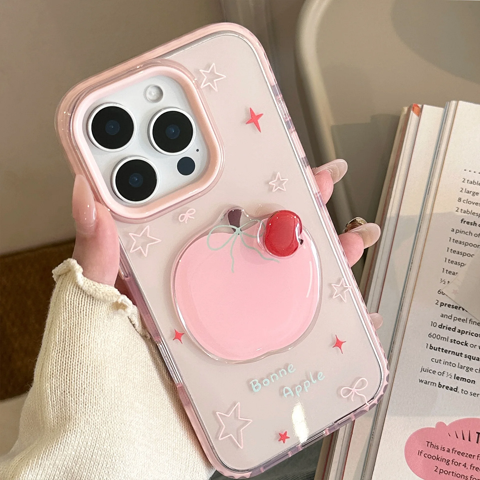 Ins Korean Stars 3D Rotate Apple Clear Soft Phone Case für iPhone 16 15 14 13 12 Pro Max Transparente stoßfeste Schutzhülle