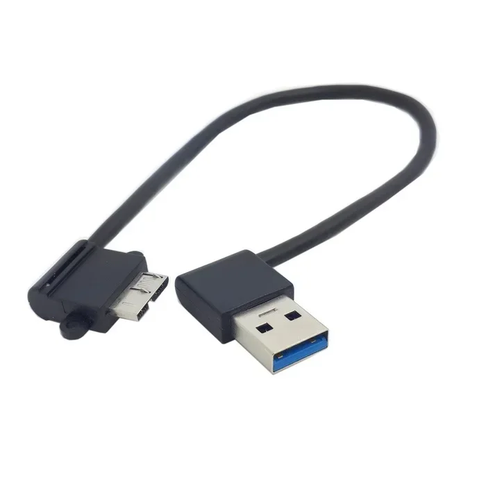 25cm 90 degree Left angled USB3.0 Male to Micro B Male 90 degree left angeld hard disk cable