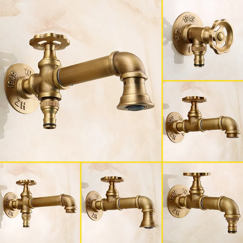 Picture 4: Brass washing machine faucet antique outdoor courtyard garden pool single cold quick open balcony mop pool faucet