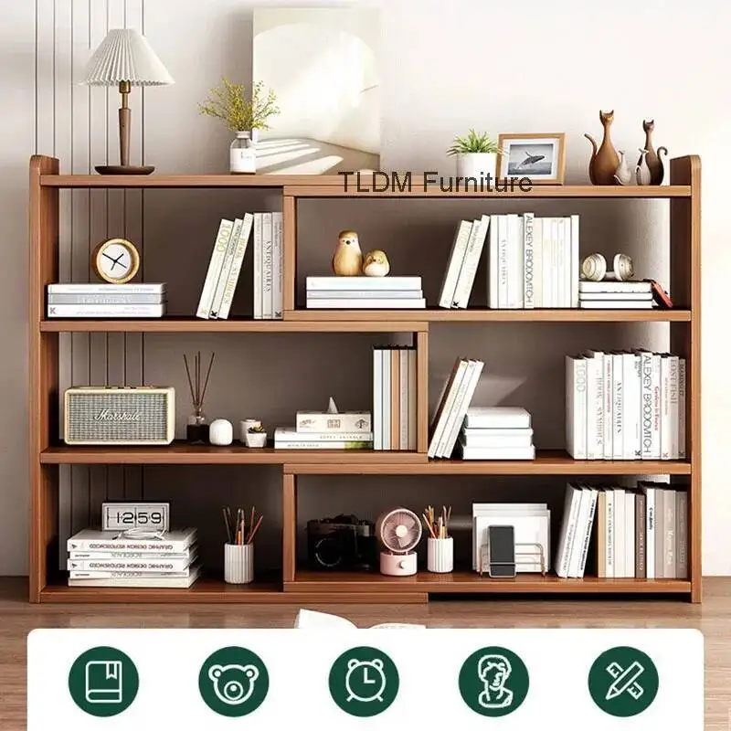 

Выдвижная книжная полка для игровой комнаты, современный многофункциональный книжный шкаф, простой креативный дизайн, деревянный книжный шкаф для дома