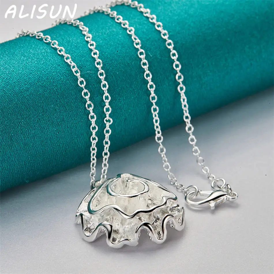 ALISUN 40-75cm 925 Sterling Silver Flower Pendant Necklace For Women Men Charm Trend Birthday Gifts Fashion Party Fine Jewelry