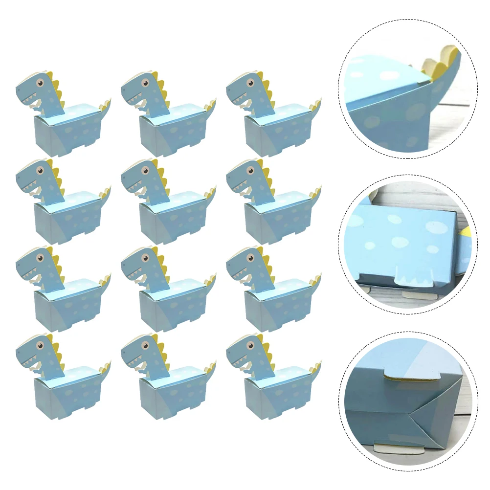 

50 Pcs Dinosaur Candy Box Party Case Storage Container Decorate Pattern Shape Blue Creative Baby