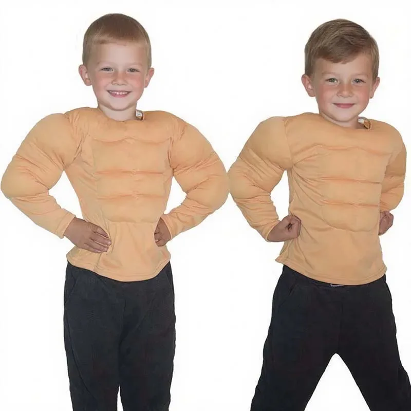 

Adult Cosplay Aerobics Muscle Shirt Costume Halloween Carnival Paired Horror Mask Stage Styling Abs Full Set