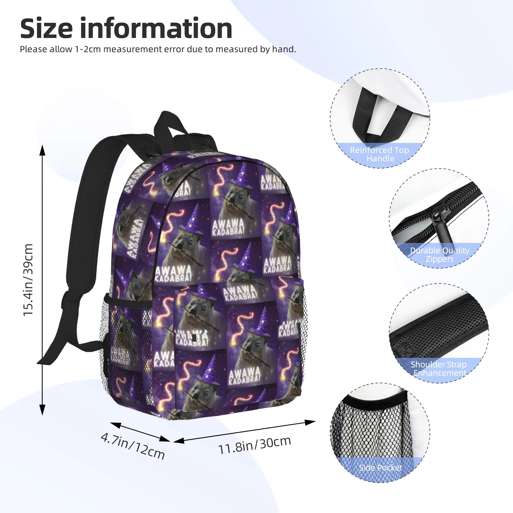 AWAWA KADABRA Rock Hyrax Wizard Backpack Hot Sale Daypack Large Capacity Boy Girl BookBag Shoulder Bags for Men Women School Bag