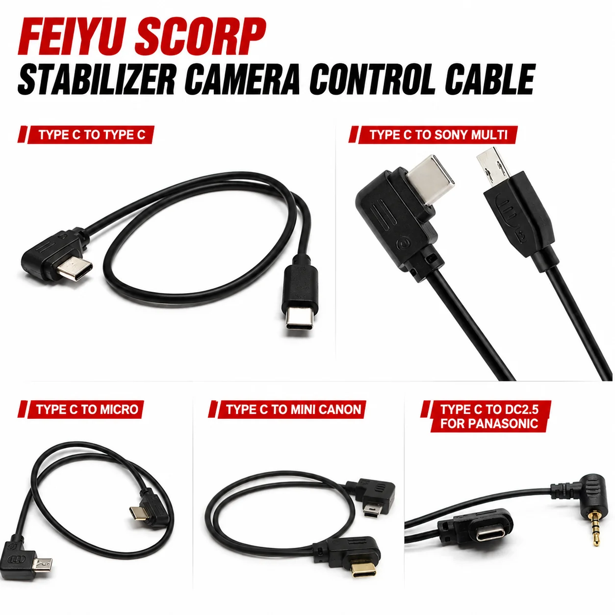 FeiyuTech 케이블 안정기 카메라 제어 케이블, Scorp, Scorp c, Scorp mini, Scorp mini-p, Scorp 2, ak2000s, ak2000c, G6MAX