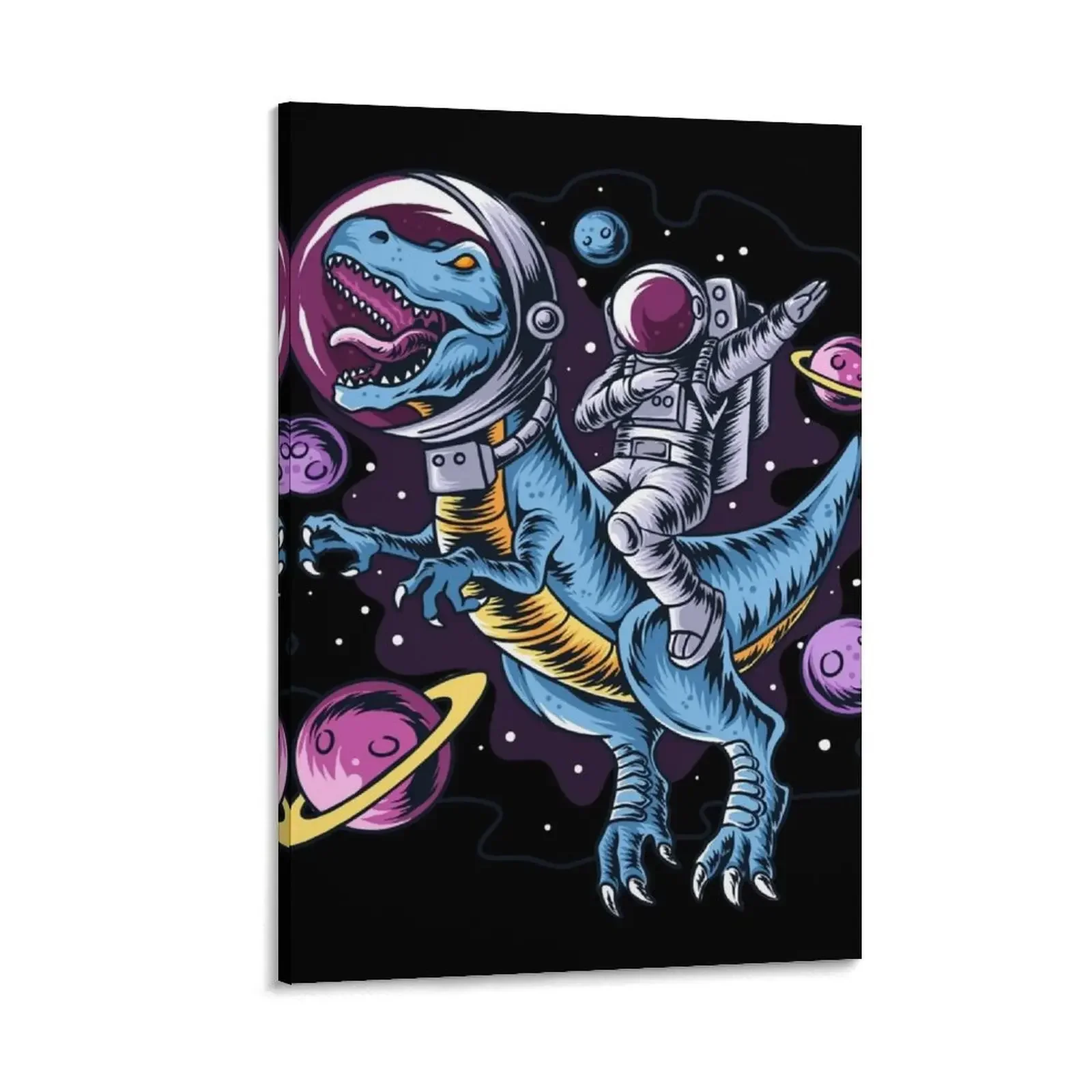 

Dabbing Astronaut Riding An Astronaut Dinosaur Canvas Painting art mural Decoration aesthetic room