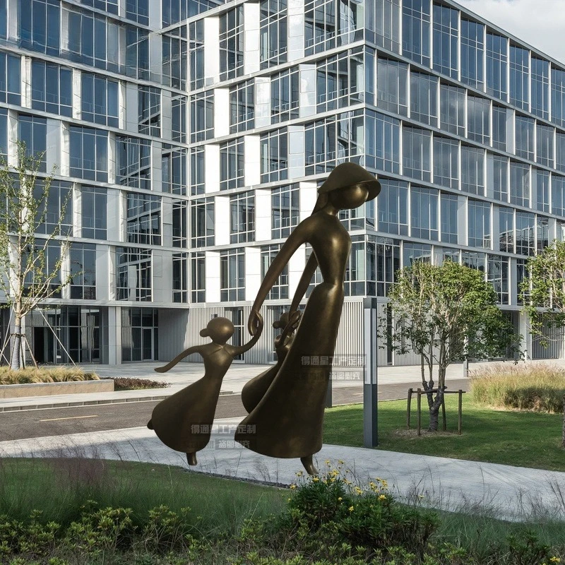 Stainless steel metal landscape figure sculpture manufacturer custom sales office hotel shopping plaza shopping mall soft decora