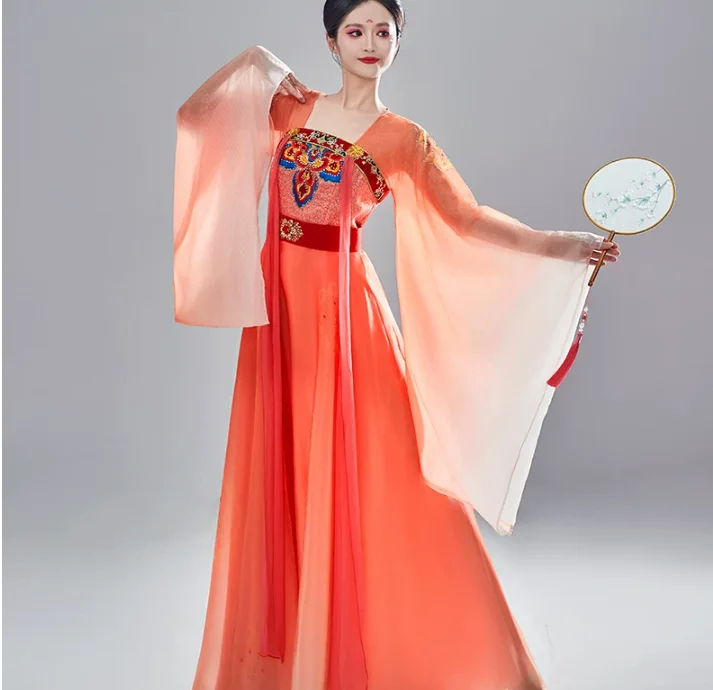 Classical Dance, Chinese Style, Ancient Costume, Fairy Spirit, Hanfu, Ruqun, Art Testing, Performance Costumes