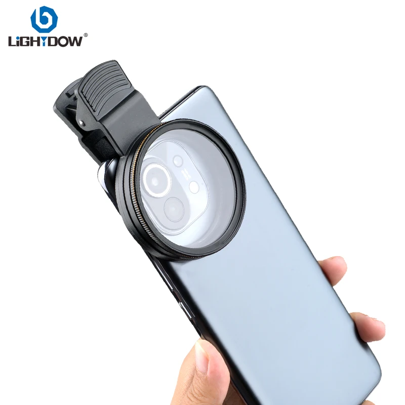 Lightdow 52mm Phone Filter Clip Plastic Filter Holder and CPL Filter for IPhone Huawei Xiaomi Samsung Phones
