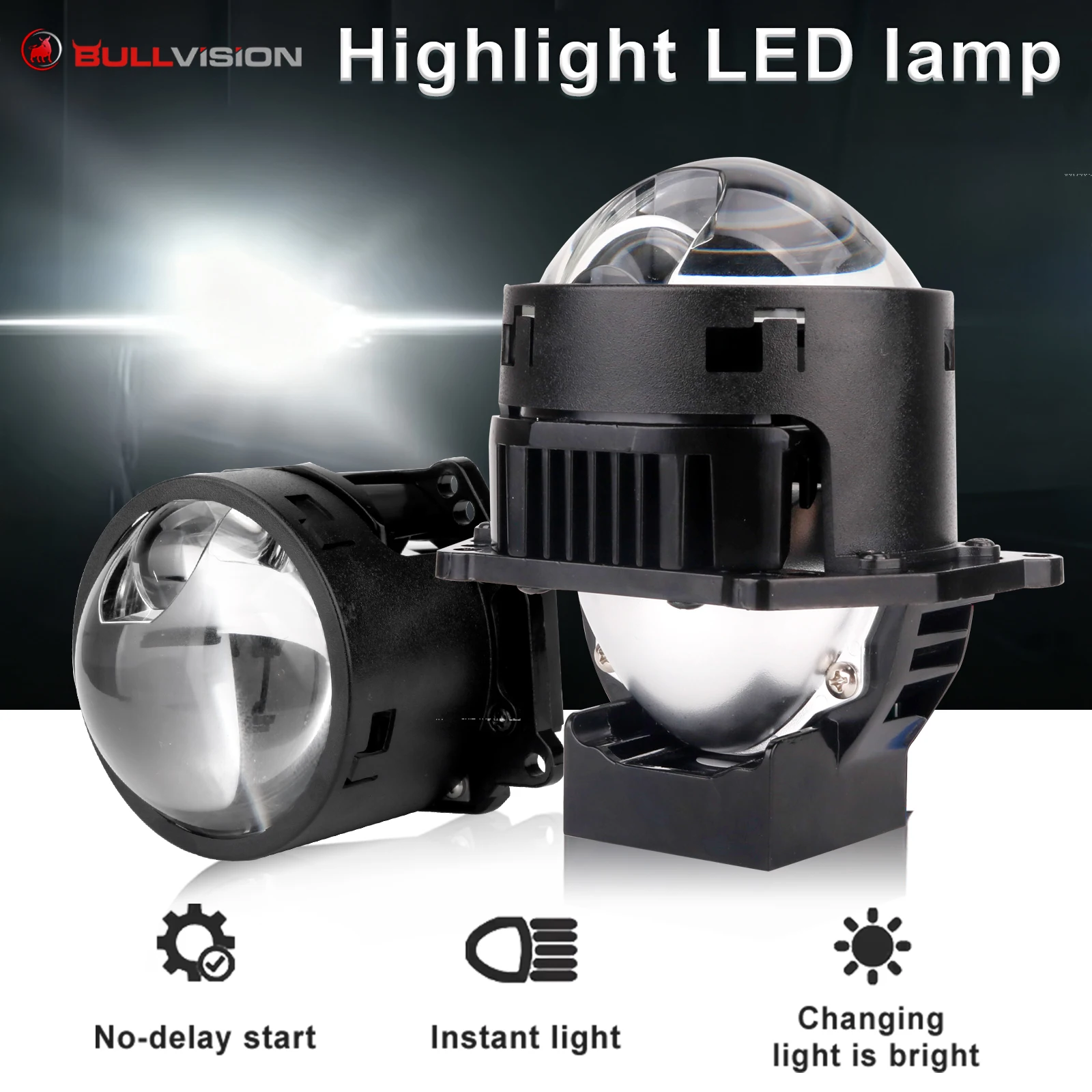 Bi Led Projector Lenses 3 Inch for Hella 3R G5 Headlight H1 H4 LED H7 9005 9006 Lamps 6000K Universal Retrofit Hyperboloid Lens