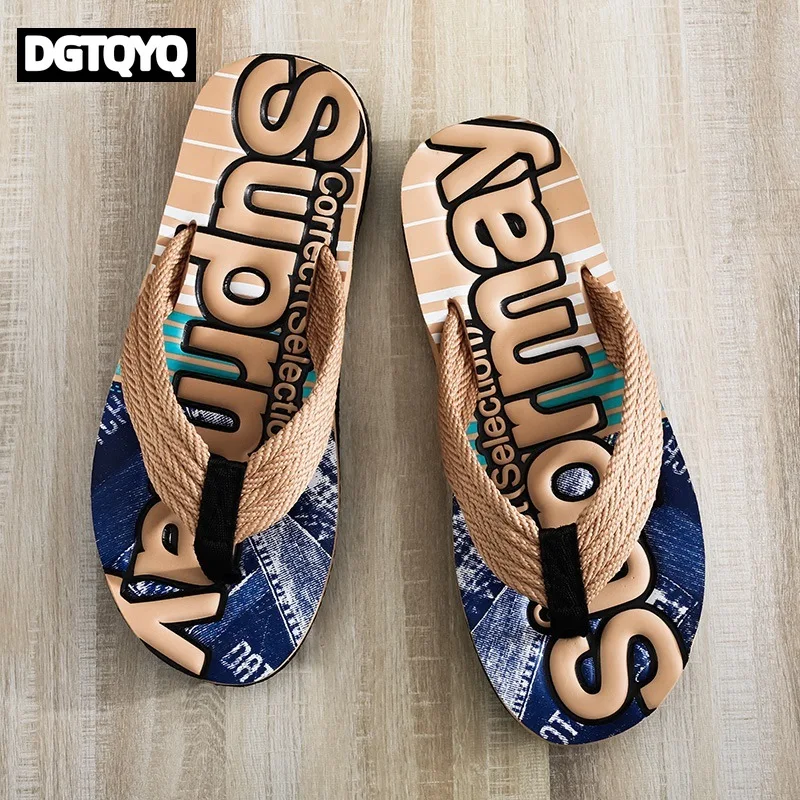 Man Slippers Personalized Foot Clip Flip Flop New 2026 Slippers for Men Smoothing Slipper All-match Fashion Korean Style Men #55