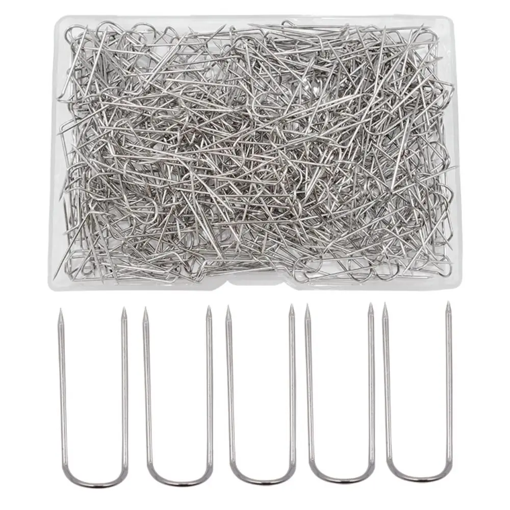 200pcs 17mm Metal U Pins 23mm DIY Sewing U Shaped Fork Pins Fabric Craft Decor Jewelry Sewing Straight Quilting Needle