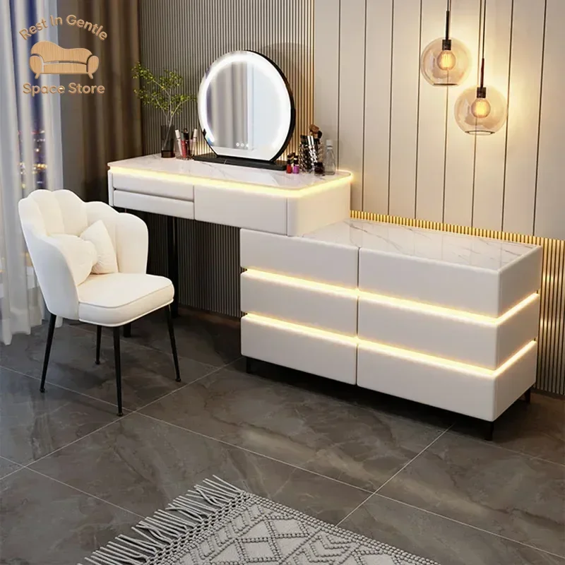 Coffee Desk Vanity Chair Bedroom Storage Luxury Small Dressing Table White Cosmetic Penteadeira Para Quarto Home Furniture