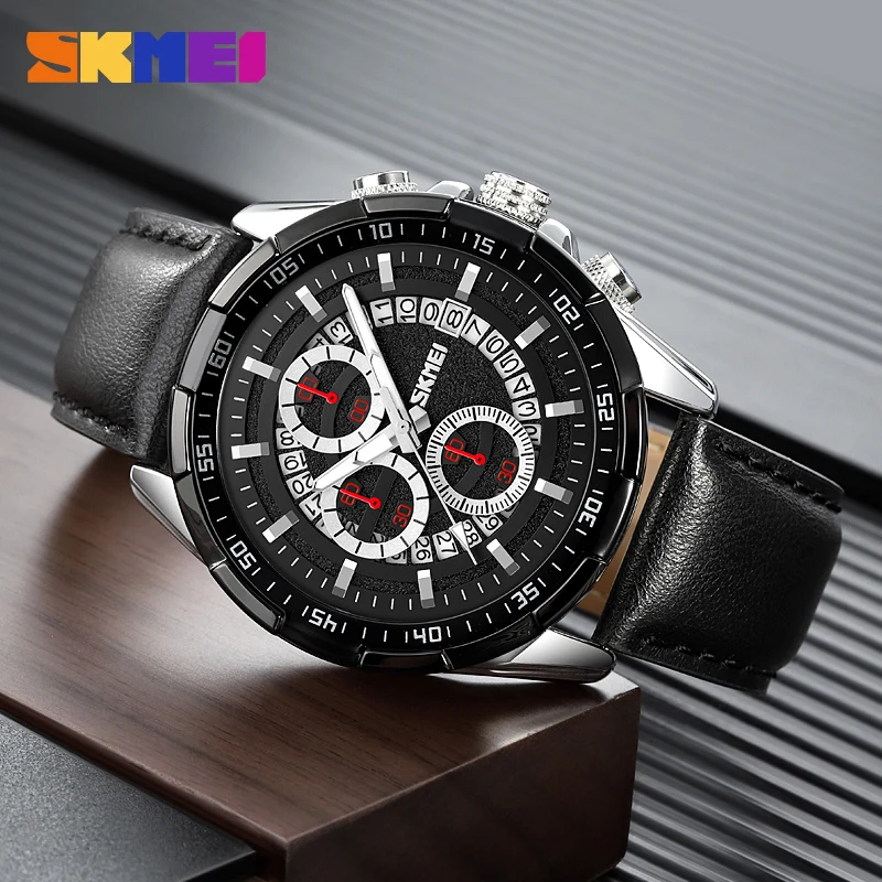 SKMEI 9312 Relogio Masculino ساعات رجالية فاخرة كوارتز ساعة اليد التقويم مضيئة ساعة رجال الأعمال ساعة عادية للرجال #5