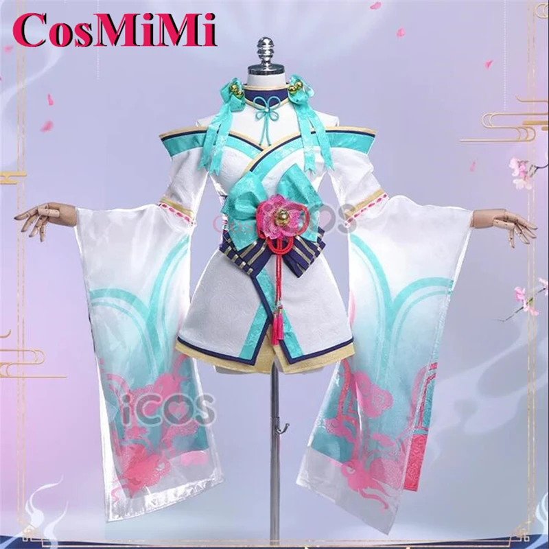 CosMiMi Game LOL Ahri/The Nine-Tailed Fox Cosplay Costume Soul Lianhua Skin Uniform Dress Carnival Party Role Play Clothing S-XL