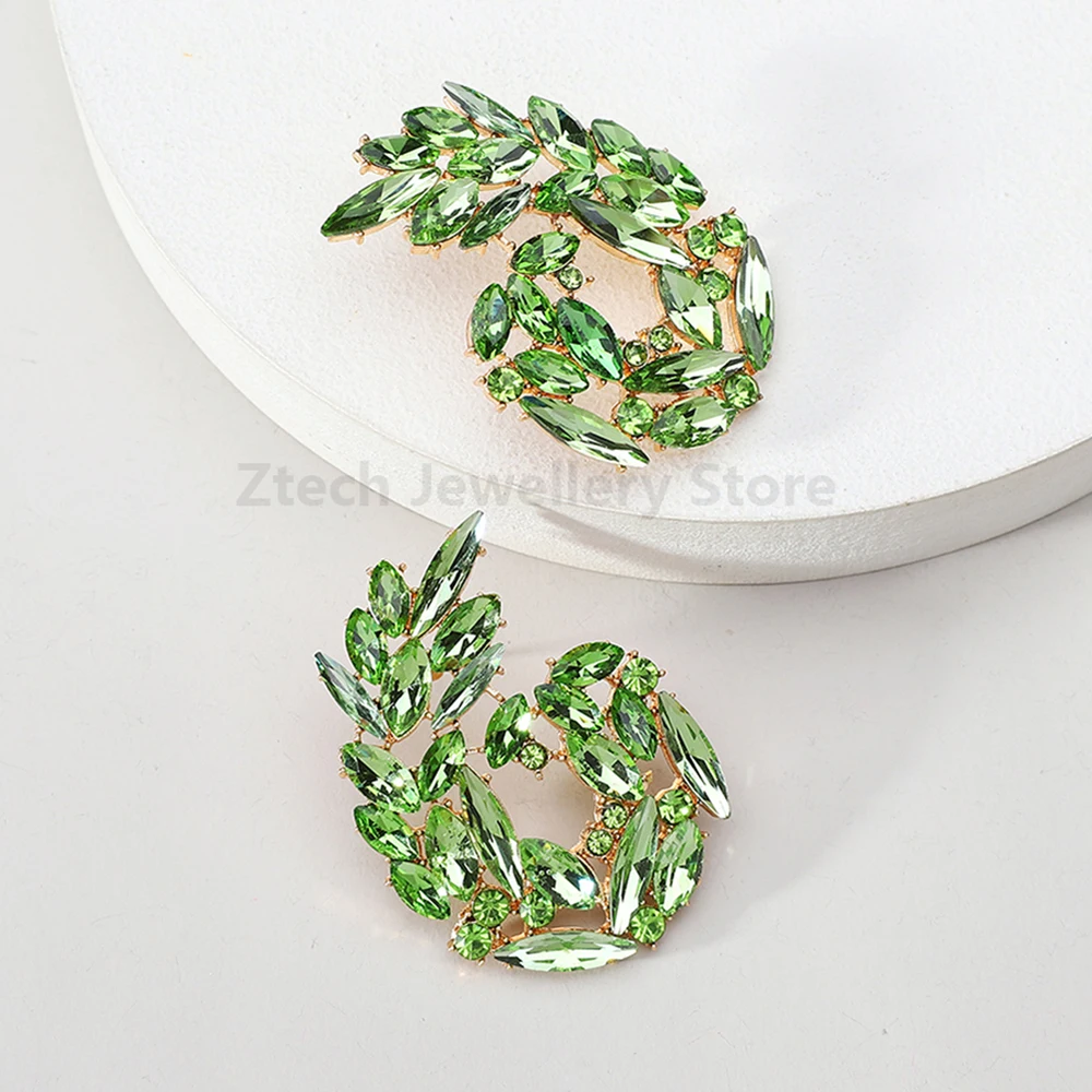 أقراط كبيرة من الزجاج الهندسي للنساء ، براقة وحلوة ، لامعة ، أزياء كورية ، بساطة ، بيان خفيف الوزن ، هدية مجوهرات