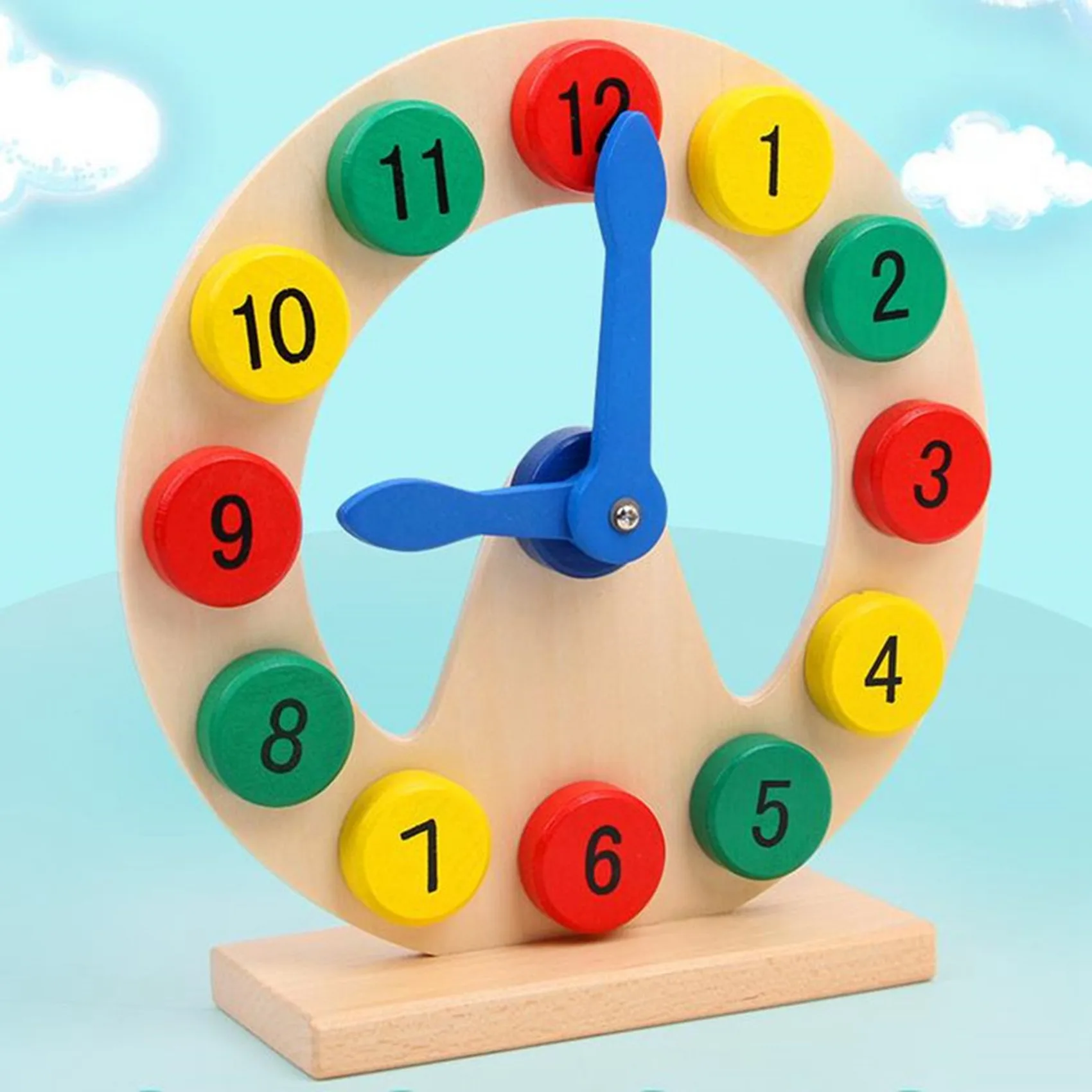 Wooden Toys Learn to Tell Time Wooden Digital Clock Teaching Aids Kids Baby Early Learning Toys for Children