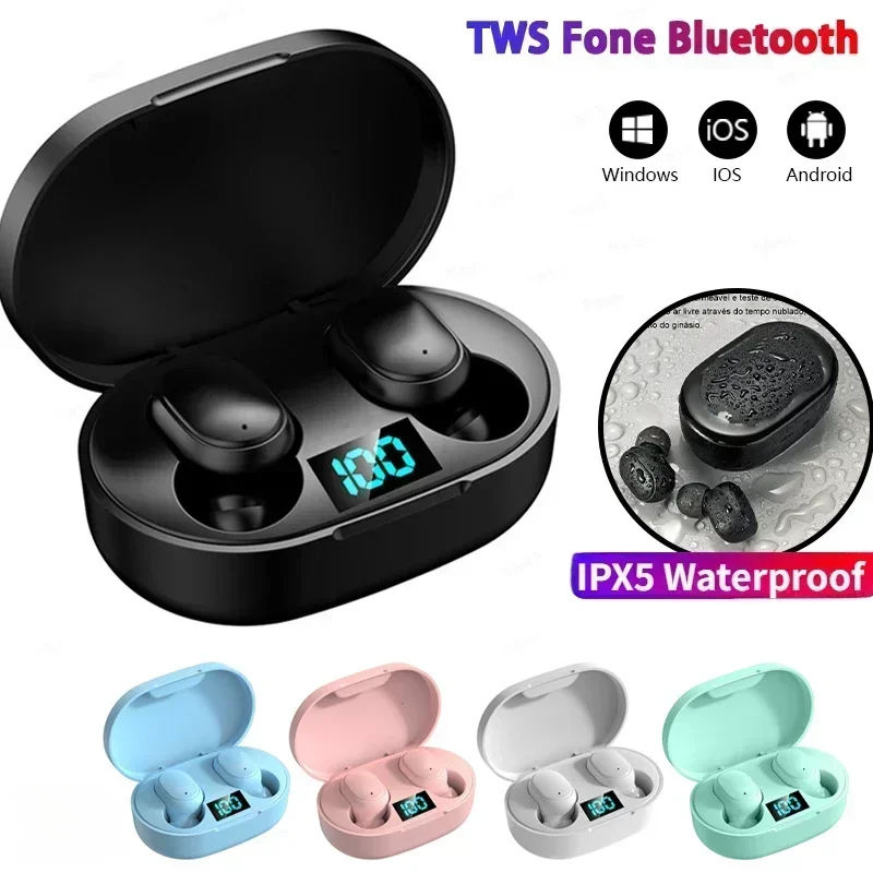 E6S TWS Wireless Bluetooth Earphones Wireless Earbuds Bluetooth Headset Noise Cancelling Earphones with Microphone Headphones