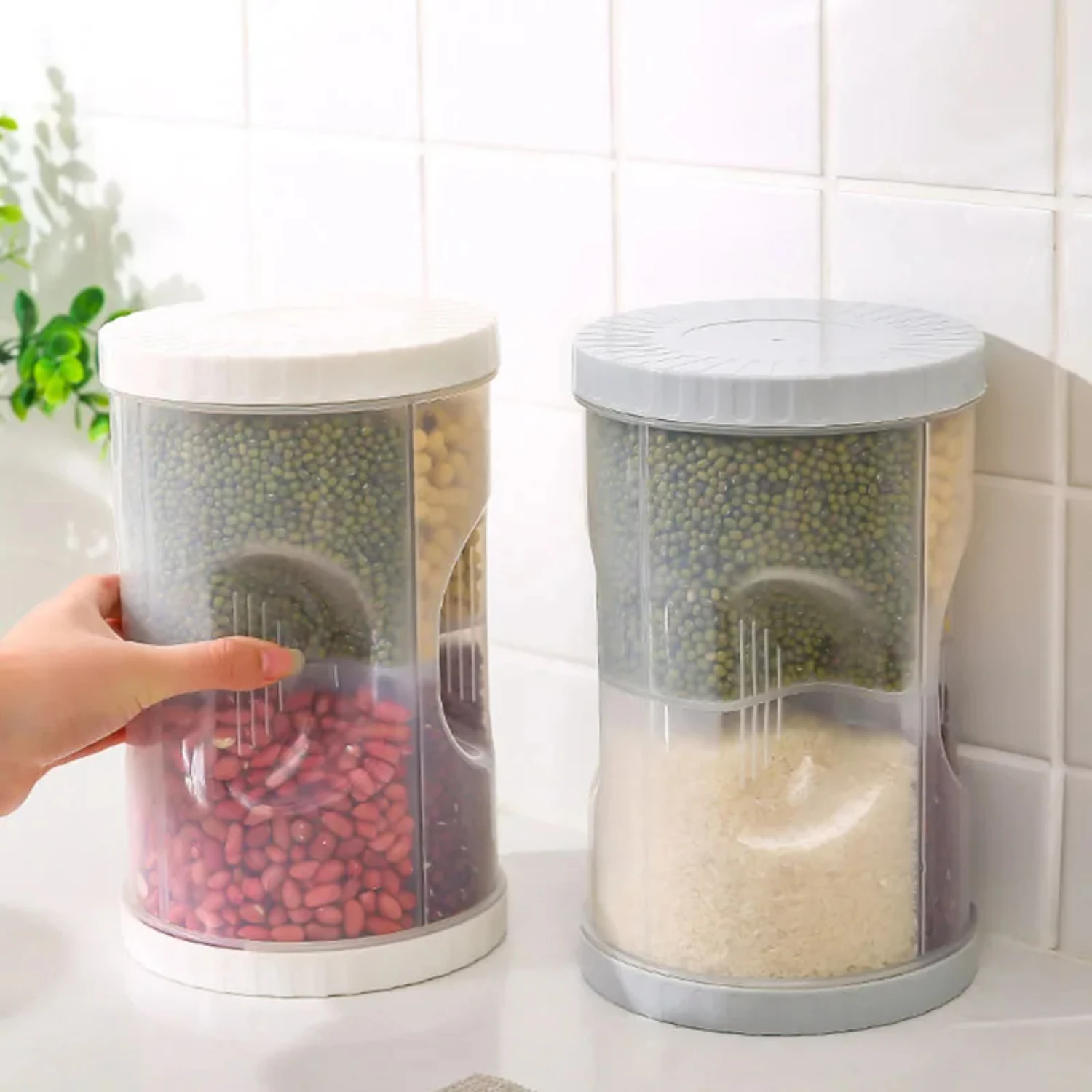 Kitchen Four-In-One Plastic Container Multi-Grain Storage Jar Food Storage Box Kitchen Containers Organizer