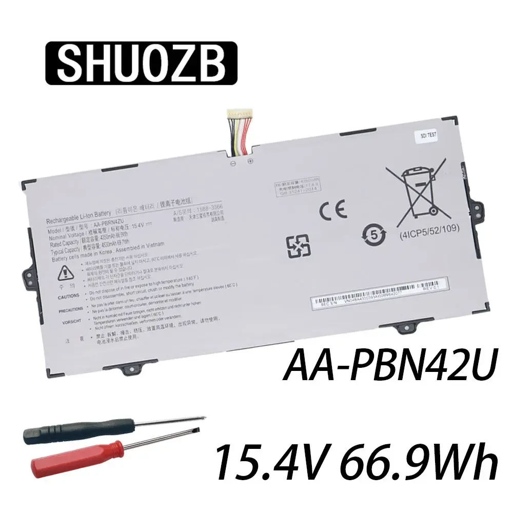 

SHUOZB AA-PBPN42U AA-PBRN4ZU Laptop Battery For Samsung 930QCG NP930QCG NP950QCG NP930XCJ 950QCJ 930QCJ 950XCJ 15.4V 66.9WH