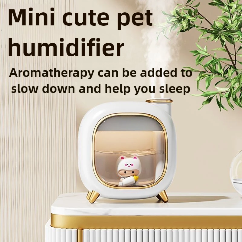 Multifunctional Humidifier Plug-in 500mL Small Mist Volume Household 2.8W Silent and Cute Aromatherapy Humidifier Dual Spray