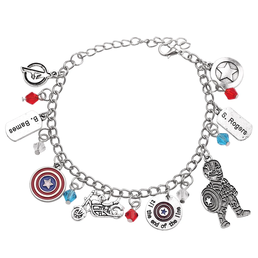 Marvel The Avengers Black Panther Iron Man Spider Men Captain America Element Jewelry Bracelets For Men Women Ornament