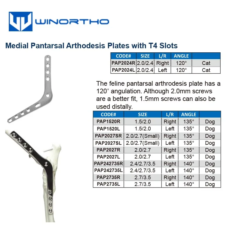 Pantarsal arthodesis plates AO synthes Veterinary Instrument equipments animal orthopedic surgical  tplo vet tool pet