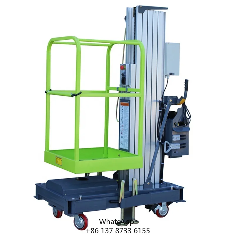 0.85 M Width Single Man Aerial Lifting Work Platform 6M To 12M Lifting Height For Indoor Outdoor Maintenance And Installation