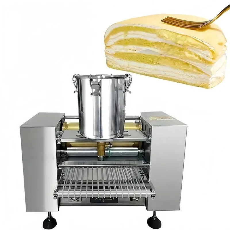 

Automatic Double Side Heating Crepe Cake Thousand Layer Cake Maker Machine Spring Roll Wrap Maker Machine