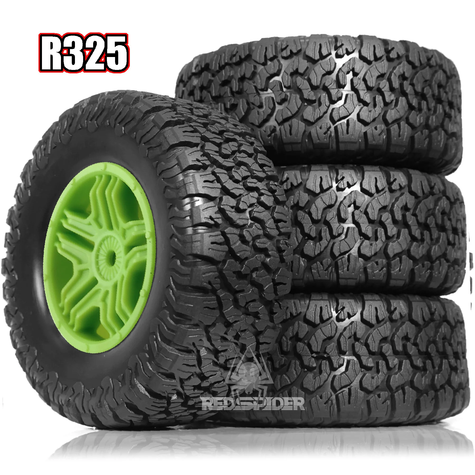 1/10 12mm Hex Short Course SC Trucks Wheels and Tires（4pcs） OD 4.45'' for 1/10 RC Off-Road Car Slash Arrma Losi Tenacity Vkar