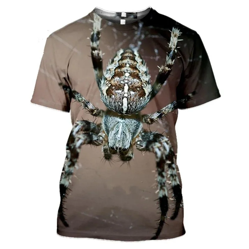 Animal Spider 3D Print T Shirt Summer Men\'s O-Neck T-shirt Casual Short Sleeve Oversized Pullover Tees Streetwear Men Clothing