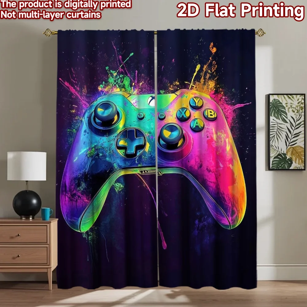 

1pc 2D flat Photography Backdrop Background Banner Colorful Gaming Controller Explosion 100% Polyester Party Decorations for