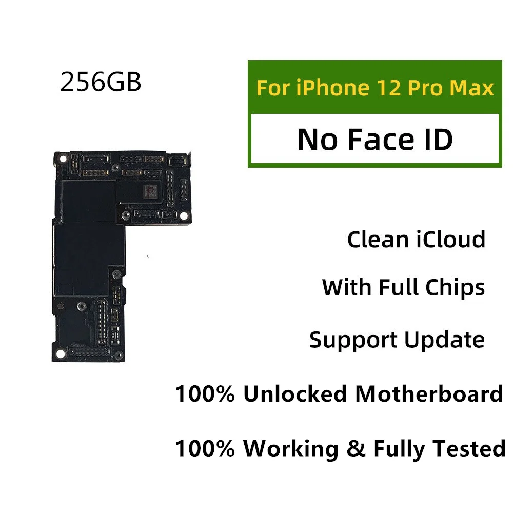 Fully Working For iPhone 12 promax motherboard with face ID clean iCloud For iPhone 12 Logic board unlocked mainboard Full chips