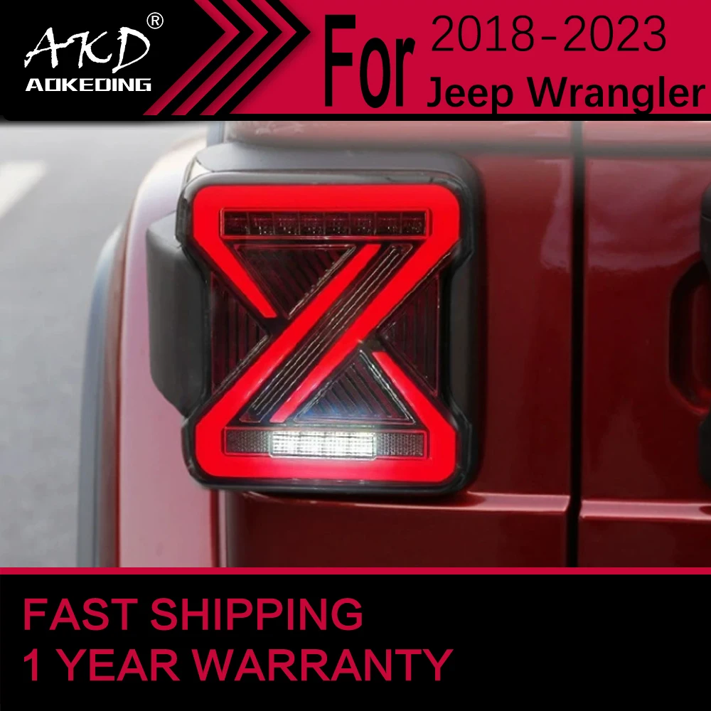 Car Lights for Jeep Wrangler LED Tail Light 2018-2023 Rear Stop Lamp Brake Signal DRL Reverse Automotive Accessories 5.0 1 Re