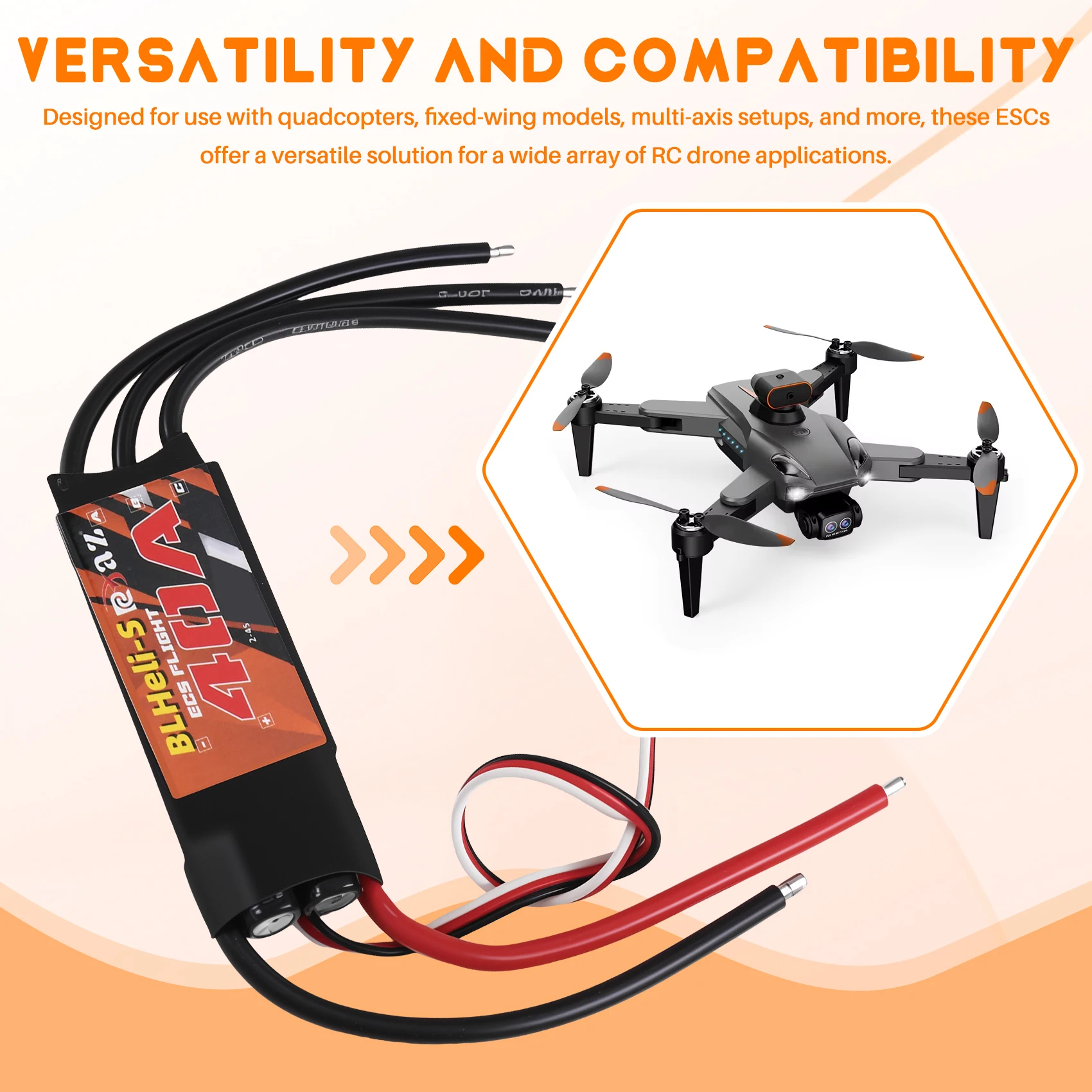 Best-For Quadcopter Fixed Wing Multi-Axis FPV RC Drone Brushless ESC 40A Blheli Electric Speed Controller For Aircraft Models