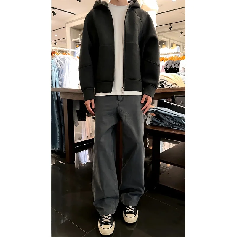 

Мужские джинсы свободного кроя ey Waed: весенне-осенние прямые широкие брюки в винтажном американском стиле, модные молодежные джинсы