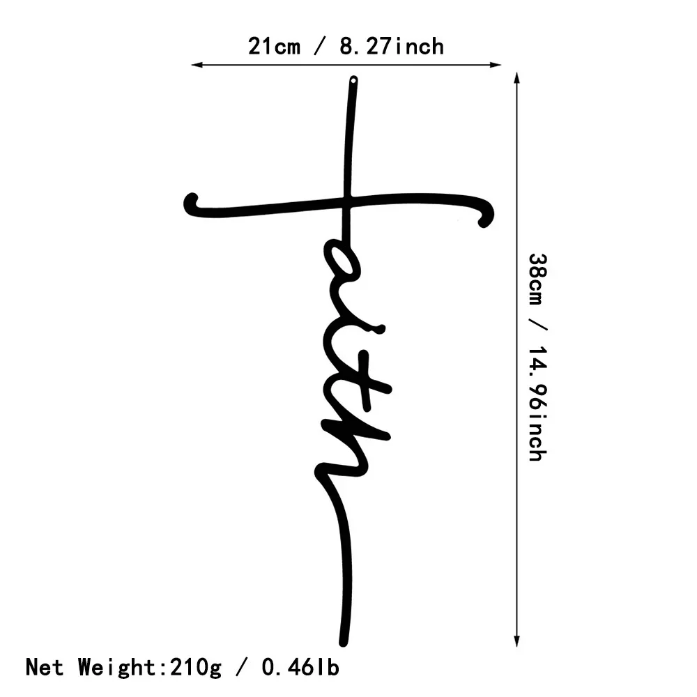 HELLOYOUNG 1 paczka/4 szt. Miłosna wiara nadzieja rodzinne litery metalowa ściana znaki angielskie słowa krzyżyk dekoracja metalowa ściana wisząca D