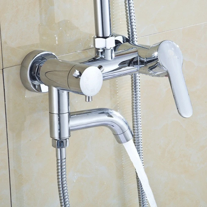 Shower Faucet Concealed Three-level Bathtub Faucet Mixing Valve for Hot and Cold Faucets in The Bathroom Wall Mounted Tap
