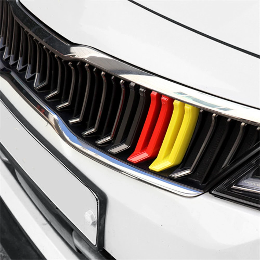 Three Styling Car Middle Mesh Decaration Cover Front Grid Racing Grills Trim Strips For Kia K5 2016-2020