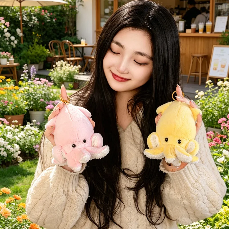 Hot 10cm Octopus Plush Pendant Stuffed Colorful Ocean Animal Cartoon Key Chain Decor Plushie For Bag Gift Child Accompanying view 3