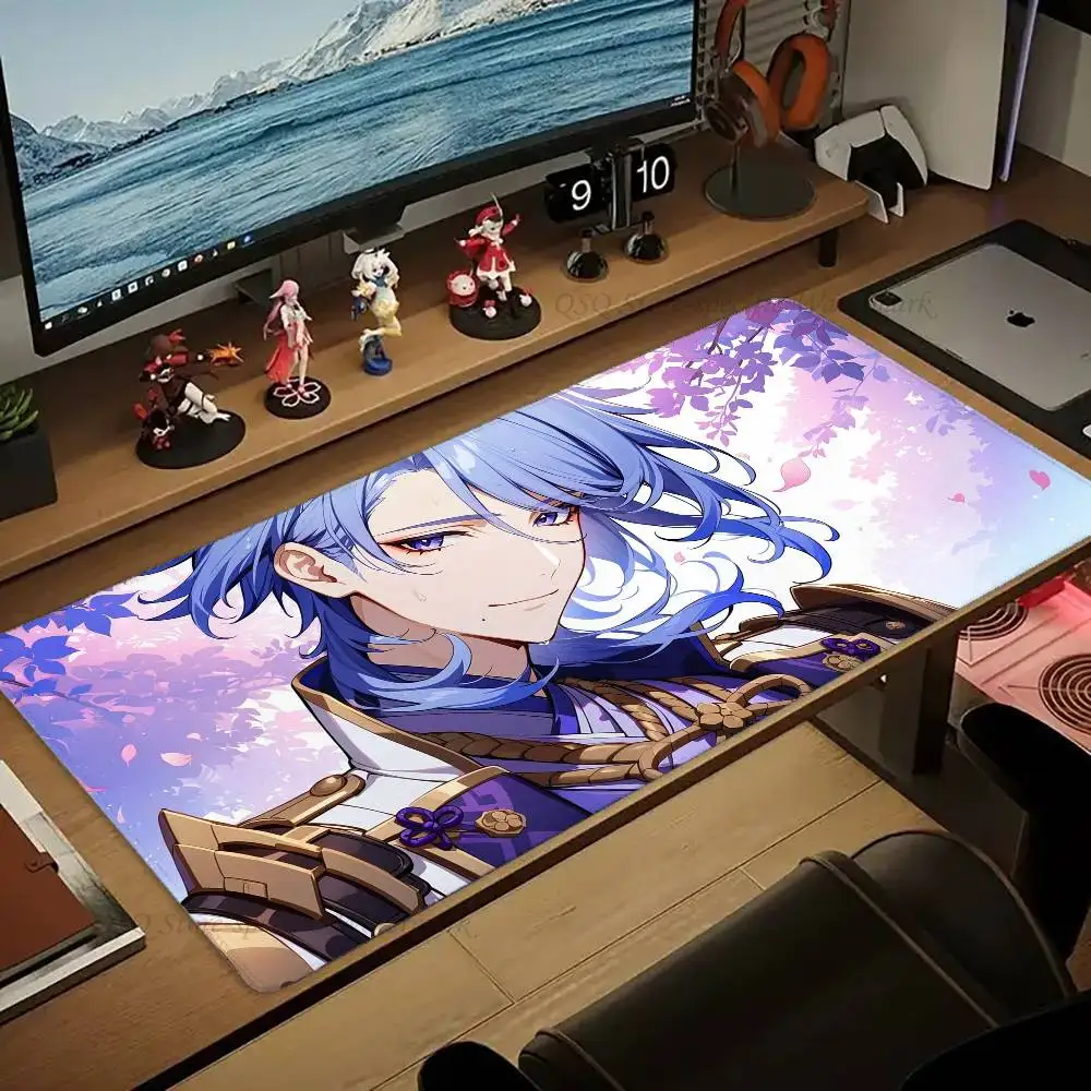 Kamisato Ayato Mousepad Non-slip Suitable For Office Computers Laptops E-sports Game Desk Mats XXL Keyboard