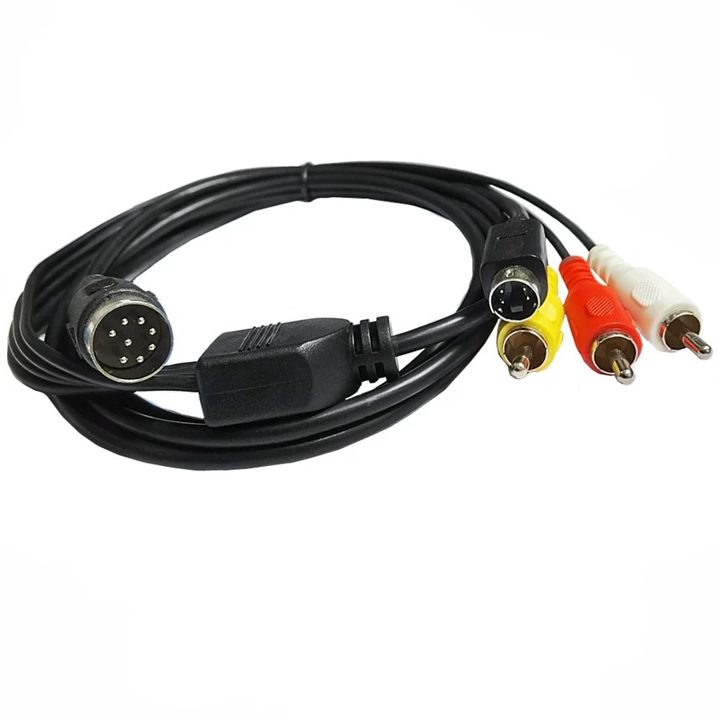 Din 8 Pin to S-video 4P Male 3-RCA Male Audio Adapter Cable For DVD, TV/HDTV, VCR\'s, CDs, Musical Instruments, Audio Equipment.